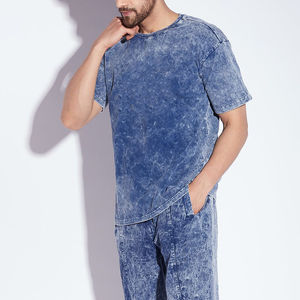 Camisetas extragrandes lavadas con ácido para hombre con logotipo personalizado de calidad superior, Camiseta de algodón de secado rápido para hombre, camisetas con cuello redondo - Product Image 4