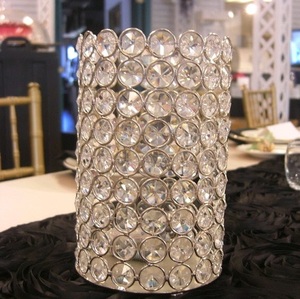 Bougeoir rond en cristal doré/métal de conception classique pour la décoration de vaisselle de maison et de fête de mariage - Product Image 4