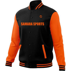 Chaqueta universitaria de manga larga con logotipo personalizado de cuero bordado de alta calidad de fabricante para hombre - Product Image 2