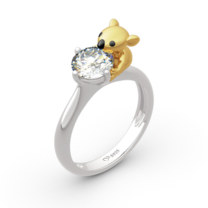 Anillo de Compromiso Jeulia Hug Me Koala de Plata de Ley con Corte Circular - Product Image 2
