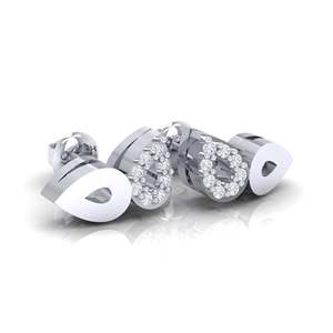 Pendientes de Oro Certificado de 14Kt/18Kt con Forma de Pera y 16 Diamantes Reales, Peso Total de 0.07ct - Product Image 6