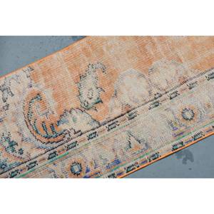 Alfombra Vintage de Lana Turca Ecológica de 180 cm x 420 cm, Color Naranja y Azul, Alfombra Clásica Rectangular de Gran Tamaño para Comedor con Revestimiento de Látex - Product Image 5