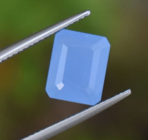 Laboratorio azul Calcedonia Octágono corte 14X12mm 16X12mm 18X13mm 20X15mm laboratorio creado piedra preciosa suelta para fabricación de joyas - Product Image 3