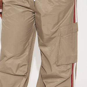 Pantalon cargo à taille basse avec cordon de serrage pour femmes Pantalon de survêtement ample pour femmes Nylon coupe-vent 2026 - Product Image 5