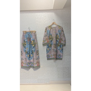 ชุดเสื้อผ้าแฟชั่น FUSION Digital Coords รุ่น SL00247 ชุด 2 ชิ้น เสื้อชีฟองลายดอกไม้ แขนสามส่วน ระบายอากาศได้ดี สำหรับผู้หญิง ฤดูใบไม้ผลิ/ฤดูร้อน ราคา - Product Image 2