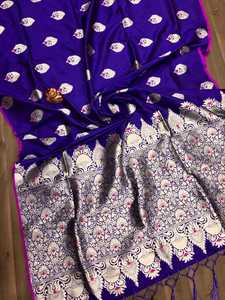 Dernier créateur Soie douce Mina Kari Jacquard Tissage Bordure Saree By Fab zone - Product Image 2