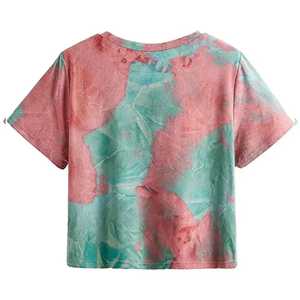 Brand New Women's Acid Wash Cotton <b>Crop</b> Top <b>Loose</b> Casual Printed <b>T</b>-<b>Shirt</b> Plain Trousers Women's Clothing - Product Image 6