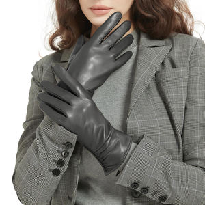 Derniers gants en cuir à haute couture en tissu Produit respirant Gants de mode en cuir ultra doux au toucher pour femmes - Product Image 1
