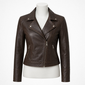 Genuine Leather Material Comfortable Fit Soft Texture Durable Premium Custom <b>Womens</b> Leather Outerwear Biker Motorcycle <b>Jacket</b> - Product Image 1
