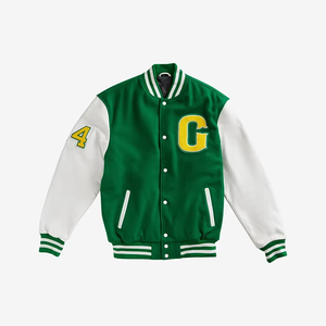 Custom Embroidery Chenille College Baseball Letterman Bomber Jacket Men <b>Vintage</b> Streetwear Blank Leather Sleeve Varsity Jacket - Product Image 3