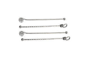 Metal Knot Design Handle Drink Stirrer <b>Silver</b> Juice <b>Tea</b> Drink Cocktail Coffee Stirring Stick For Cake Restaurant Home Party - Product Image 3