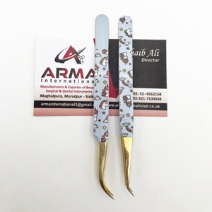 Meilleures ventes Pince à épiler en fibre d'acier inoxydable or 24 carats Pointu Marque privée Isolation durable en papier enduit - Product Image 4