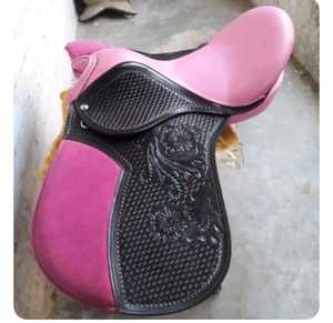 อานหนังแท้สีชมพูอเนกประสงค์สำหรับขี่ม้าและแข่งภาษาอังกฤษสินค้าอินเดียใหม่ - Product Image 1