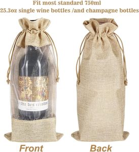 ถุงไวน์แบบใช้ซ้ำได้สำหรับเป็นของขวัญงานหมั้นบรรจุภัณฑ์ไวน์ขวดเดียวใช้ซ้ำได้สำหรับเทศกาลคริสต์มาสวันเกิดงานเลี้ยง - Product Image 3