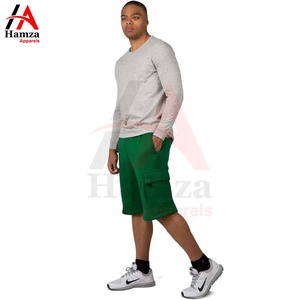 Hamza Apparels-Pantalones cortos holgados de algodón y poliéster hechos a medida para hombre - Product Image 2
