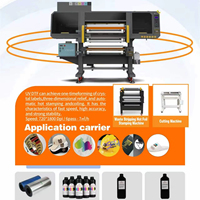 Imprimante d'étiquettes en cristal, imprimante industrielle UV DTF avec laminage automatique, machine d'impression d'autocollants en cristal 2 en 1