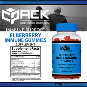 Goma de saúco natural de alta calidad OEM con etiqueta privada, origen de EE. UU., Suplemento Dietético al por mayor para adultos y mujeres embarazadas - Product Image 3