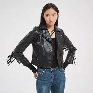 Veste en cuir de peau de mouton légère pour femmes classiques en cuir véritable lavable surdimensionné et respirant - Product Image 3