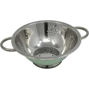 Passoire de cuisine en métal émaillé bleu ciel de qualité supérieure, élégante et très vendue, avec poignée, pour légumes et riz - Product Image 1