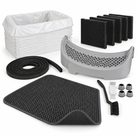 Kit de remplacement de doublure et de filtre à charbon compatible avec la litière automatique pour chat Litter-Robot 4