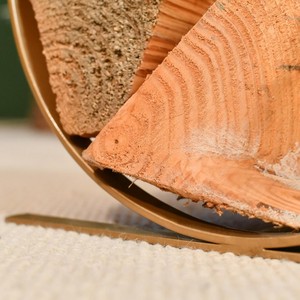 Support en bois demi-rond en métal avec fini enduit de poudre d'or parfait pour le stockage de bûches en bois accessoires d'extérieur ménagers - Product Image 6