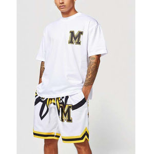 Conjunto de Camiseta y Pantalones Cortos de Baloncesto para Hombre, de Alta Calidad, con Logotipo Personalizado, Estampado Tejido, Cuello Redondo, Manga Corta, para Invierno - Product Image 3