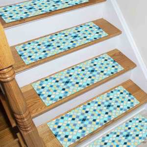 พรมลายบลูสเต็ปทันสมัย พรมพิมพ์ลายสำหรับตกแต่งบ้าน ทำความสะอาดง่าย - Product Image 2