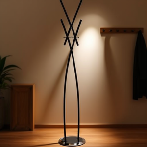 Black Metal <b>Coat</b> <b>Stand</b> ALCO 37 X 182 cm Durable & Space-saving - Product Image 3