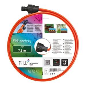 Tuyau d'arrosage plat et flexible triple perforé ORANGE SPRIZZY 7,5 m Modèle 69002 00022 Fitt - Product Image 2