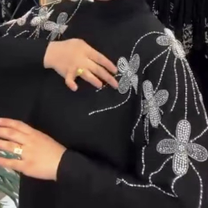 Ropa musulmana tradicional islámica elegante y modesta para mujer hermosa ropa de mano estilo Abaya Dubai-accesorio incluido - Product Image 1