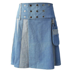 กilt ยูทิลิตี้ผ้ายีนส์สีฟ้าอ่อนแบบสก็อตสำหรับผู้ชาย ทำมือ ผลิตตามสั่ง ขายส่ง 2026 - Product Image 1