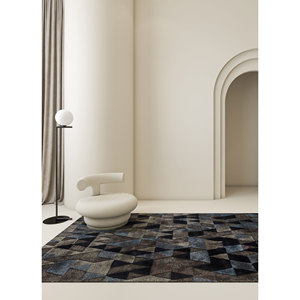 Alfombra Geométrica Hecha a Mano Acar de Lana y Viscosa, Diseño Abstracto a Rayas, Rectangular, para Pasillo, 4m x 10mm, Gris y Negro, Técnica de Tufting Manual para el Hogar - Product Image 5