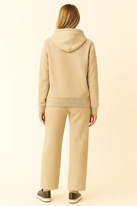 Ensemble de survêtement d'hiver décontracté pour homme avec veste à capuche légère et respirante à fermeture éclair et pantalon long, personnalisable avec logo - Product Image 4