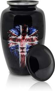 Urne commémorative en laiton émaillé drapeau britannique pour cendres adultes crémation patriotique conteneur funéraire Style américain en gros - Product Image 4