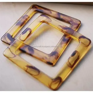 Latest Design 2025 Acrylic Plastic Bag <b>Handles</b> Handmade Bag <b>Handle</b> Bag Accessories Make Your Purse Beautiful D Shaped Red Color - Product Image 4