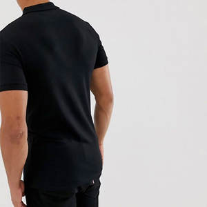 Slim Fit Half Sleeve Golf for <b>Polo</b> Shirt for <b>Men</b> Custom <b>Black</b> Fashion Style 100% Cotton Canvas Material Solid Pattern Design - Product Image 4
