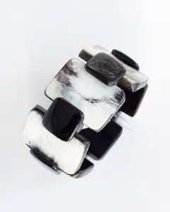 Nueva pulsera de cuerno de búfalo, brazalete ancho estirable, ágata, Animal pulido, artesanía personalizada para artesanías náuticas naturales - Product Image 5