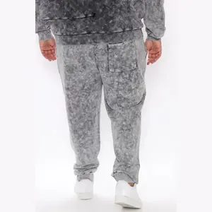 Survêtements confortables pour hommes, lavage à l'acide, vêtements de course légers en vrac, motif uni, taille plus - Product Image 4