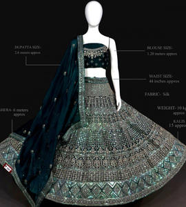Beau travail lourd mariée soie Lehenga Choli pour femmes par le fabricant indien - Product Image 1