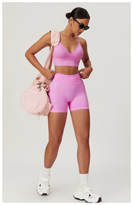 Short de sport léger pour femme Logo personnalisé Compression Butt Lifter Motif solide Décoration en cristal pour l'entraînement Course à pied Vélo - Product Image 6