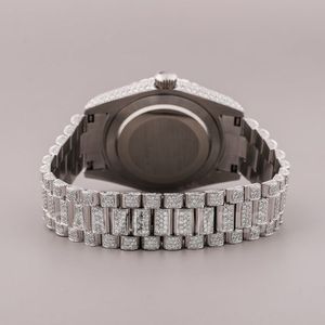 Reloj mecánico de lujo VVS reloj de diamantes de acero inoxidable personalizado VVS moissanite reloj mecánico de diamantes para hombres - Product Image 3