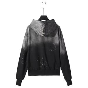 ชุดสตรีทแวร์สไตล์ยูนิเซ็กซ์ ล้างสีแบบแอซิด สำหรับฤดูใบไม้ผลิและฤดูใบไม้ร่วง  แบบใหม่สำหรับผู้ชาย  ชุดแทรคสูทขาบานแบบครอป พร้อมเสื้อฮู้ดโอเวอร์ไซส์ - Product Image 4