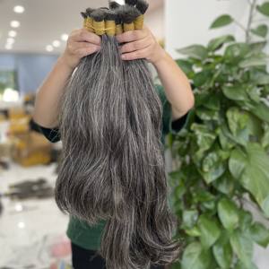 Venta al por mayor 100% Virgen vietnamita extensiones de cabello gris pelucas rectas naturales de doble dibujado calidad garantizada - Product Image 4