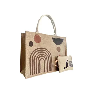 Promotional Printing Shopping Beach Tourism Art Design Recycled Waterproof Tote Jute Bag Original