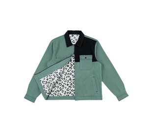 Veste de travail en toile personnalisée par sublimation, style vintage, col rabattu, fermeture éclair, veste utilitaire en toile pour mécaniciens, pour hommes - Product Image 3