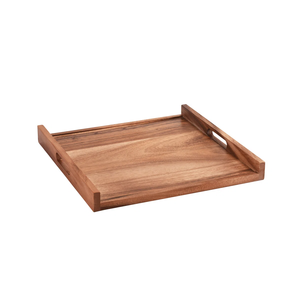 Bandeja de servicio de madera de diseño elegante con asas curvas acabado liso ideal para cocina mesa de comedor Café Bar decoración del hogar usos - Product Image 5