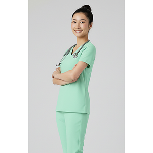เสื้อสครับคอวีแบบยูนิเซ็กซ์ TAN PHAM GIA พร้อมกระเป๋าหน้าอก ผ้าสแปนเด็กซ์ผสมคอตตอนไร้ตะเข็บ ชุดสครับสำหรับโรงพยาบาล มีสินค้าพร้อมส่ง - Product Image 1