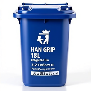 ถังขยะ HAN GRIP 18 ลิตร สีฟ้า โพลีโพรพิลีน ขนาด 31.2 x 35 ซม. 1 ช่องแยกประเภท 35 x 31.2 x 35 ซม. - Product Image 3