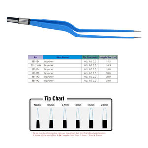 Instrumento quirúrgico de alta calidad, pinzas bipolares con punta de bayoneta de 1,0 Mm, 16,5 Cm de longitud, pinzas bipolares de bayoneta para cirujanos - Product Image 6