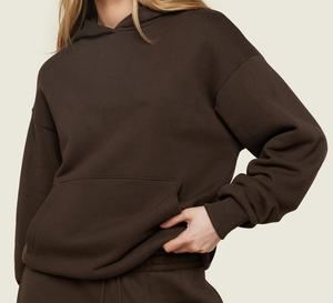 Nouveaux sweats à capuche pour femmes de qualité supérieure à la mode vêtements décontractés quotidiens coupe ample épaule tombante couleur unie imprimé personnalisé capuche pour femmes - Product Image 5
